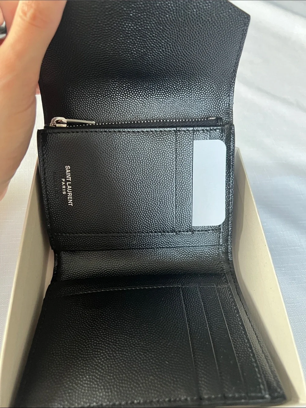 Saint Laurent Black Quilted Leather Wallet with YSL Logo